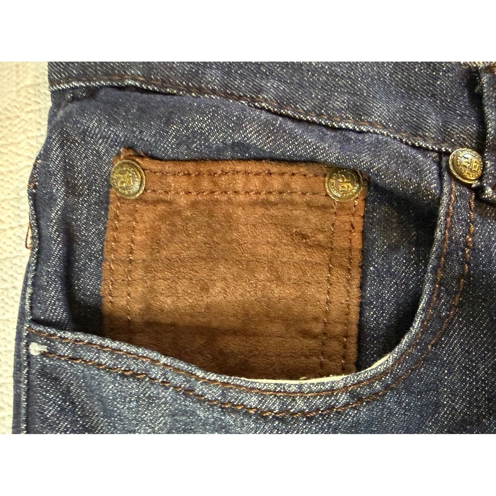 Men's Bare Fox Premium Couture 26x33 Dark Wash Jeans Y2K Streetwear Denim - Picture 5 of 9